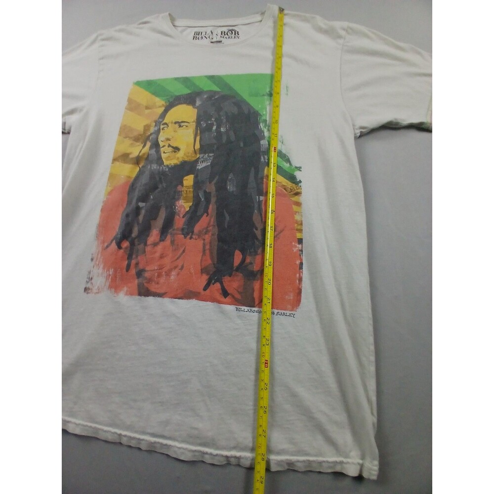 Billabong x Bob Marley Graphic T-Shirt Mens L Large Organic Cotton Rasta Colors - Picture 7 of 14